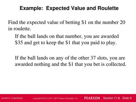 expected value roulette|examples of expected value.
